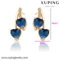 91607 Hot sale graceful fancy ladies jewelry Irish style heart shaped golden drop earrings